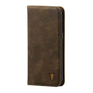 TORRO Premium Leather Stand Case for Samsung Galaxy S7 Edge, Dark Brown