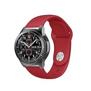 BarRan Samsung Galaxy Watch 46mm strap 22MM Quick Release Silicone Strap Samsung Gea (22MM)(RED)