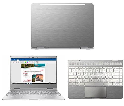 Silver Brushed Aluminum skin decal wrap skin case for HP Spectre x360 AC023dx AC