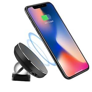 Magnetic QI Wireless Charger Car Phone Holder Wireless Car Charger Cradle Mount Phone Holder for iPh