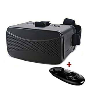 Highdas Portable Virtual Rreally 3D VR Box Glasses Head-mounted Google Cardboard Version 3D VR Glasses Headset DIY 3D VR Video Movie Game Glasses with Mini Multifunctional Wireless Bluetooth Camera Shutter Gamepad Control for iPhone 6Plus 6 Samsung Note 4 / All 4 ~ 7