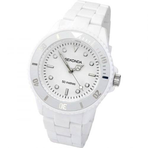 Sekonda Icy White Polycarbonate Bracelet Ladies Watch 4406