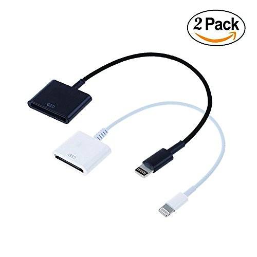 2 Pack of 8 pin Lightning to 30 pin Charge & Sync Cable Adapter Converter for Ap