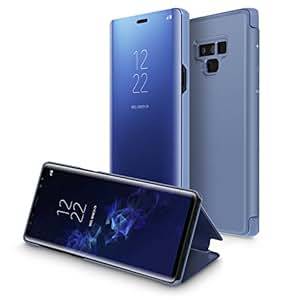 Galaxy Note 9 Case WATACH Smart Clear View Makeup Mirror Electroplate Plating KickstFeature Full