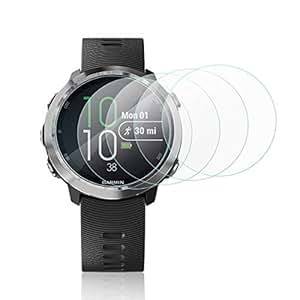 Mwoot 4 Pieces Tempered Glass Screen Protector Compatible with Garmin Forerunner 645, LG Watch Style, FOSSIL Gen 3 Smartwatch Q Explorist and ASUS Zenwatch 3 for Screen Protection