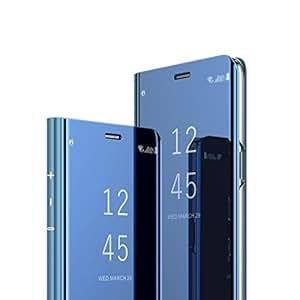 AURSEN Samsung Galaxy S8 Case Mirror View Flip Cover PU Leather Magnetic Protective Cover Kickstand