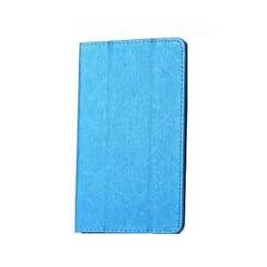 Ake Ultra-Thin Tri-Folding Leather Stand Case Cover for Lenovo PHAB Plus PB1-750N 6.98 inch -Light Blue