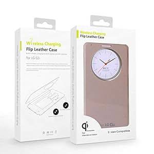 Atdoshop For LG G3 D855 VS985 Quick Circle Leather Case Cover With Qi Wireless Charging (Gold)