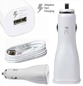 White Genuine Samsung Adaptive Fast In Car Charger Adapter For Samsung Galaxy S6/S6 Edge/Galaxy Note