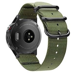 FINTIE Garmin Fenix 6/Fenix 5/Fenix 5 Plus/Forerunner 935 Smart Watch Strap Soft Woven (Olive)