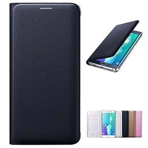 Flip Wallet for Samsung Galaxy S7 Edge Case Phone Cover with Card Slot Premium Quality Galaxy-s7-Edge-Case Textured Pattern Grip Strong and Slim Shock Proof - Black