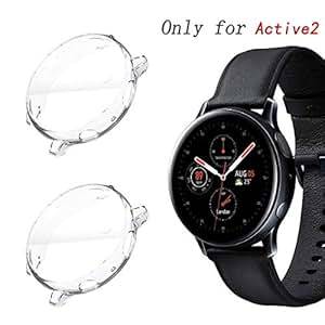 Jvchengxi Case Samsung Galaxy Watch Active 2 44mm Screen Protector TPU Soft (44mm)(ClearClear)