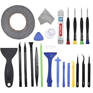 24 in 1 Professional Repair Toolkit Screwdriver set incl. 2mm adhesive tape for iPhone iPad iPod PSP NINTENDO HTC Samsung Nokia Huawei LG Motorola Xiaomi Incl. PVC Suction Cup Nylon Spudger MMOBIEL