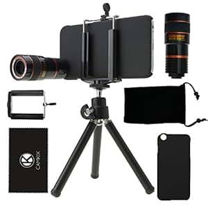 CamKix Camera Lens Kit for iPhone 6 / 6S - including 8X Telephoto Lens / Tripod / Phone Holder / Ha