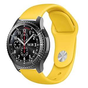 BarRan Vivoactive 3 Strap Soft Silicone Sport Quick Release Watch Strap WristbGarmi (Yellow)