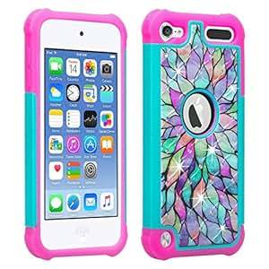 Wydan Apple Ipod Touch 6th 5th Generation Case Studded Diamond Rhinestone Bling Hybrid Shock Absorba