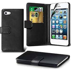 iPhone 7 Case DN-TECHNOLOGY IPHONE 7 CASE BLACK HIGH QUALITY LEATHER BOOK CASE. Apple iPhone 7 Cas