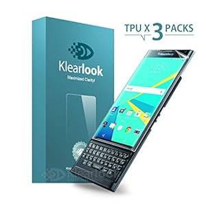 BlackBerry Priv Screen Protector Klearlook 3 Pack Crystal Clear Full Coverage Screen P (Transparent)