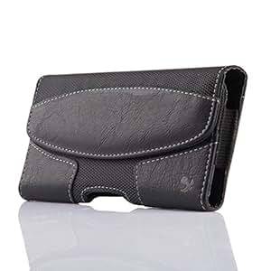 iNNEXT Black Belt Clip Leather Case Horizontal Pouch Holster Cover Carrying Case for IPHONE 6 PLUS, Galaxy S7 edge,Samsung Note 4,Note 5,Galaxy S6 EDGE and Galaxy J7