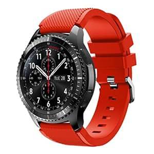 Jaysis Gear S3 Frontier/Classic Watch Straps, 22mm Fashion Sports Silicone Bracelet Strap Band Strap for Samsung Gear S3 Classic Frontier Smartwatch (Red)
