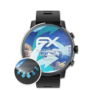 atFoliX Amazfit Stratos Protector Film 3 x FX-Curved-Clear flexible Screen Protector full protection