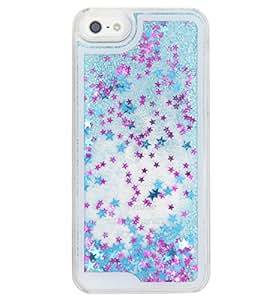 UKANG iPhone 5 5s Glitter Liquid Case,Dual Layer Design Bling Heart Shape Dynamic Flowing Quicksand
