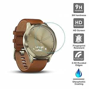 KAIBSEN For Garmin Vivomove HR Smart Watch 2.5D Tempered Glass Screen Protector,HD Clear Glass Film No-Bubble,9H Hardness,Scratch Resist