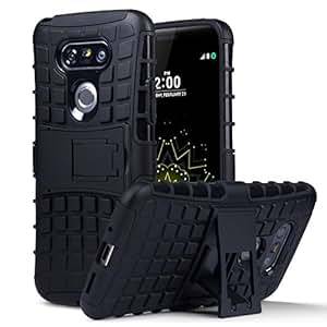 LG G5 Case, Terrapin [HEAVY DUTY ARMOR] Dual Layer Rugged Hybrid [BLACK] Hard Shockproof Case with