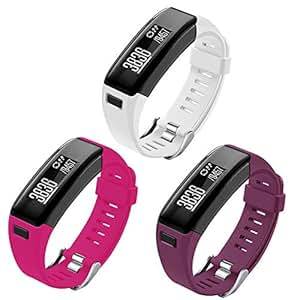 OenFoto Compatible Garmin Vivosmart HR Replacement Strap, Soft Silicone Bands Bracelet Sport Wristband Accessories with Screwdriver for Garmin Vivosmart HR -3 Pack-White/Purple/Rose