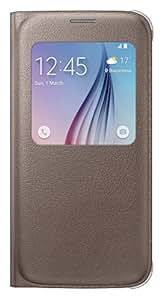 Samsung S-View Window Flip Premium Case Cover for Samsung Galaxy S6 Gold