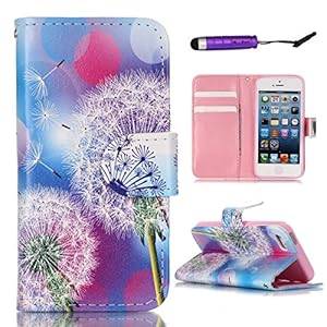 iPhone SE 5SE 5 5S Case, Caseforyou PU Leather Case Flip Cover Stand Wallet with Magnetic Closure