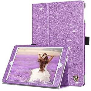 BENTOBEN iPad 9.7 Case, iPad 9.7 Inch 2018/2017 Case, iPad Air/Air 2 Case, Sparkly Glitter PU Leather Folio Folding Smart Cover with Stand Features for iPad 9.7 Inch 2018/2017 - Purple