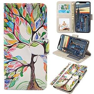 iPhone X Case MagicSky iPhone X Wallet Case Premium PU Leather Wristlet Flip Case Cover with Card Sl
