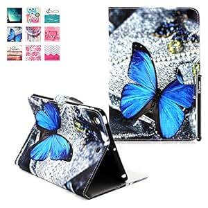 iPad Mini 3 Case iPad Mini 3 Cover DEENOR Dark blue butte (iPad Mini 1/2/3)(02B-Dark blue butterfly)