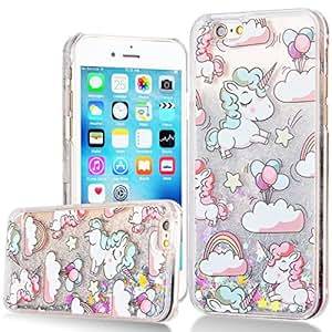 Uiano Unicorn iPhone 6/6S Case Cover, Unicorn design Bling Glitter bright Liquid Crystal Back case Cover Shinny hard Protective Shell for Apple iPhone 6/6S--COLORFUL