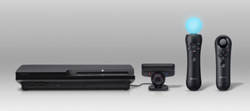 PlayStation Eye camera peripheral flanked by a PS3 and the PlayStation Move controller and PlayStation Move sub-controller PlayStation Eye camera peripheral flanked by a PS3 and the PlayStation Move controller and PlayStation Move sub-controller