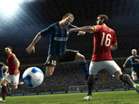 Fighting for the ball in the open in Pro Evolution Soccer 2012