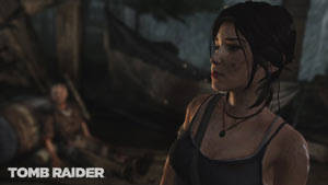 Lara Croft in profile Tomb Raider