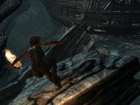 Lara Croft showing that she still has some platforming skills in Tomb Raider