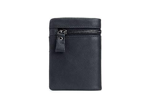 BULLCAPTAIN Leather Wallet Zipper Men Wallet, Mens RFID Antimagnetic Genuine Leather 11 Card ..