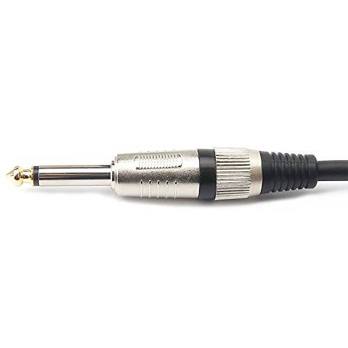 TISINO Microphone Cable XLR Female to 6.35 mm (1/4 Inch TS) Mono Male Plug Unbalanced Interconnect