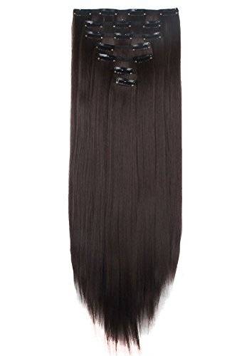 7Pcs 16 Clips 23-24 inch Thick Curly Straight Full Head Clip in on Double Weft Hair Extensions