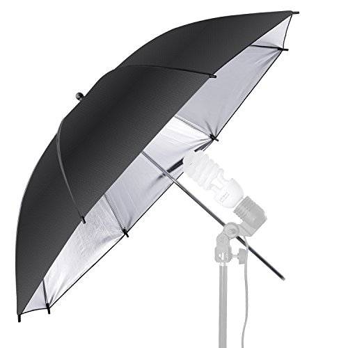 Neewer 33"/83cm Photo Studio Black/Silver Reflective Lighting Umbrella for Photography Studio Flash