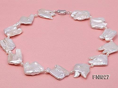 JYX Classic White 25-35mm Baroque Freshwater Cultured Pearl Necklace 20"