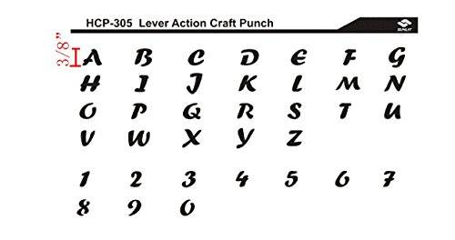Cassette Craft Punch Alphabet+number Set 36 Piece with Handle for Paper Crafting