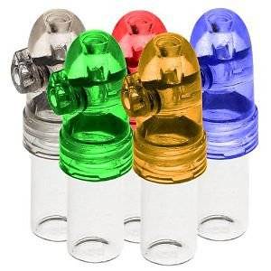 Acrylic Snuff Bullet w/ glass vial snorter