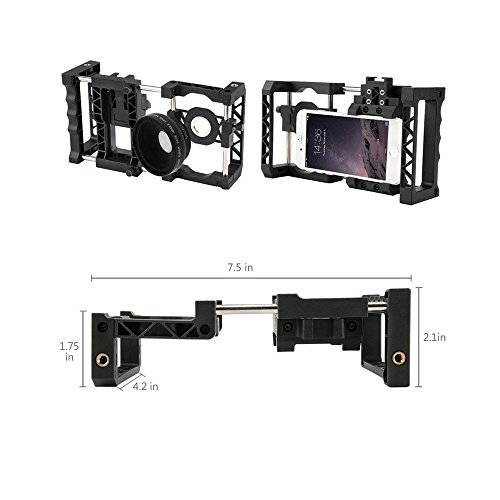 Elecguru PRO Universal Smartphone Camera Accessories Set Rig Full-Featured Camera Rig with Wide Ang