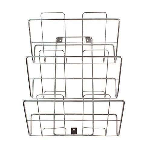 Spectrum Diversified File Holder and Magazine Rack, 3 Tiers, Wall Mount, Chrome