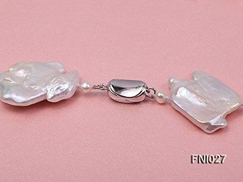 JYX Classic White 25-35mm Baroque Freshwater Cultured Pearl Necklace 20"