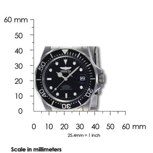 Invicta Men's 8926 Pro Diver Collection Automatic Watch, Silver-Tone/Black Dial/Half Ope..